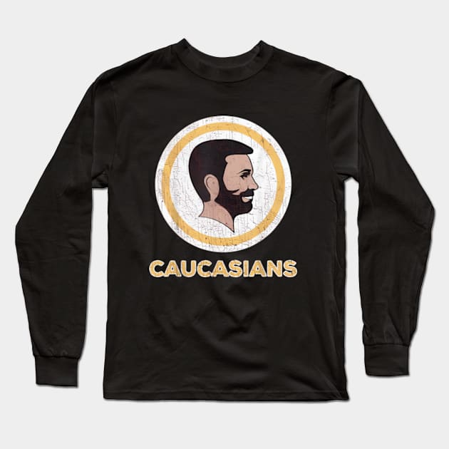 Washington Caucasians Redskins Long Sleeve T-Shirt by YASSIN DESIGNER